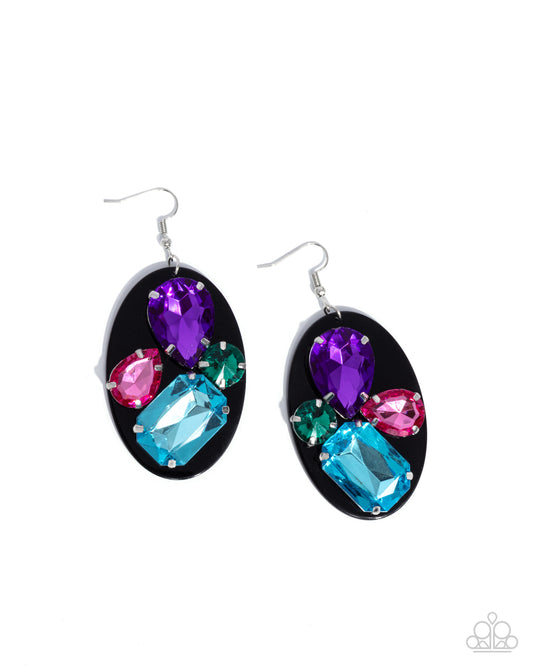 Attention Grabber - Black Fishhook Earrings - Paparazzi Accessories