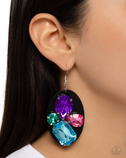 Attention Grabber - Black Fishhook Earrings - Paparazzi Accessories
