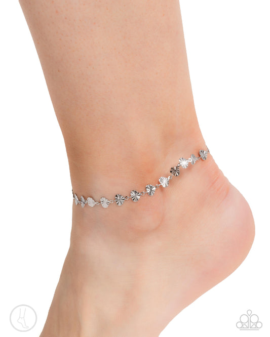Fine Fortune - Silver Stainless Steel Clasp Anklet - Paparazzi Accessories