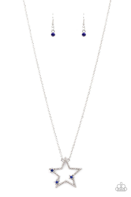 I Pledge Allegiance to the Sparkle - Blue Star Necklace - Paparazzi Accessories