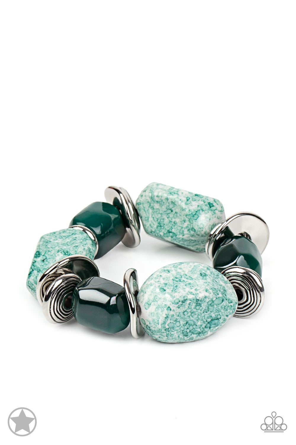 Glaze of Glory - Blue Stretchy Bracelet - Paparazzi Accessories