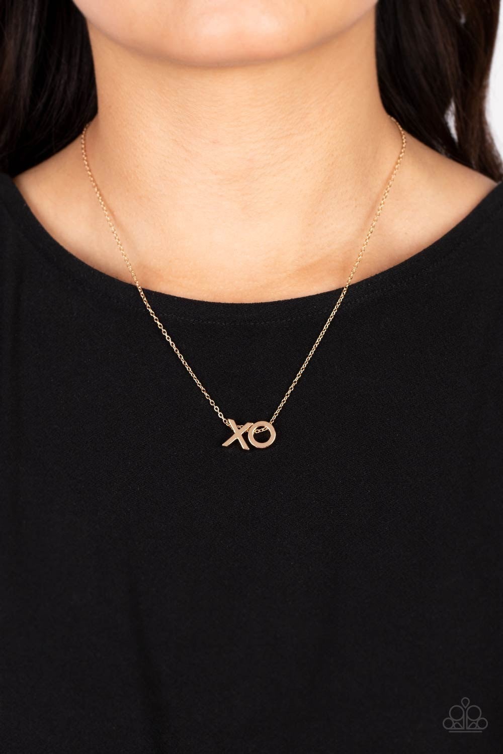 Hugs and Kisses - Gold XO Necklace - Paparazzi Accessories