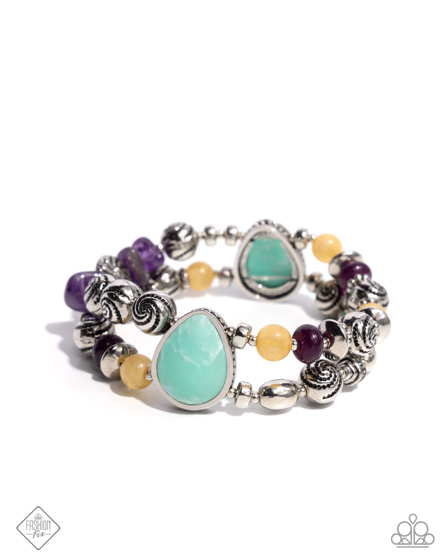 Jovial Jive - Multi - Stone and Beaded Paparazzi Stretchy Bracelet - March 2025 Simply Santa Fe