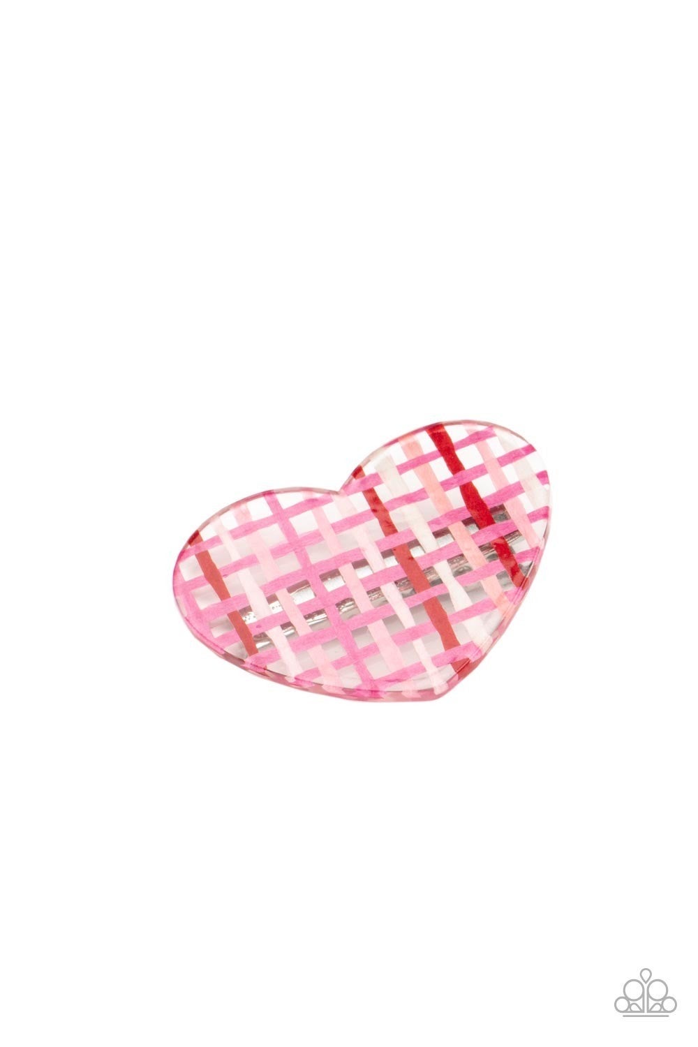 Lover Lattice - Multi - Acrylic Heart Hair Clip - Paparazzi Accessories