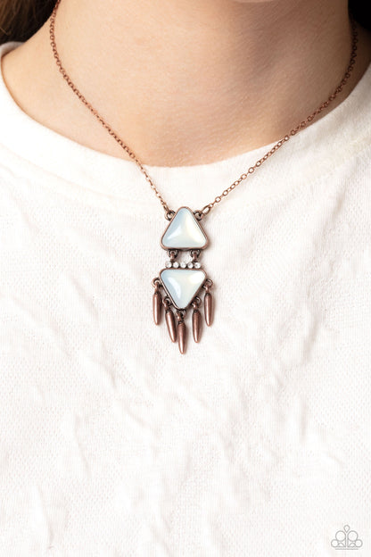 Under the FRINGE - Copper Opalescent Accent Necklace - Paparazzi Accessories