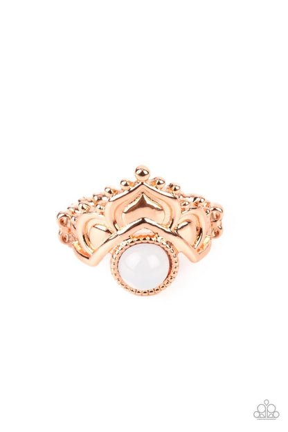 Lotus Solstice - Copper - Opal Bead Ring - Paparazzi Accessories
