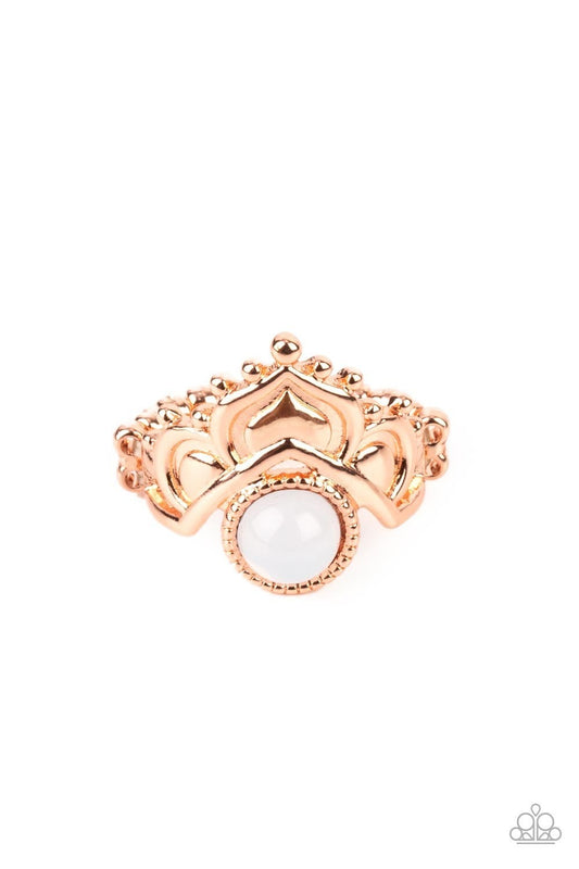 Lotus Solstice - Copper - Opal Bead Ring - Paparazzi Accessories