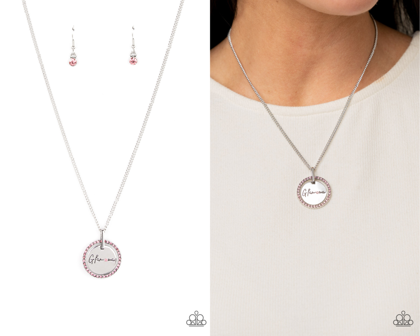 Glam-ma Glamorous - Pink Rhinestone Pendant Necklace - Paparazzi Accessories