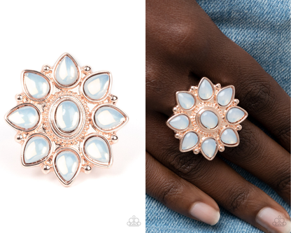 Enchanted Orchard - Rose Gold Opalescent Bead Ring - Paparazzi Accessories