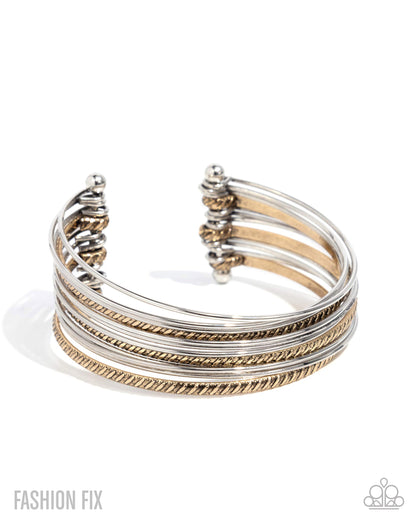 Liberated Legend - Multi Bangle Cuff - Sunset Sightings June 2025 - Paparazzi Accessories