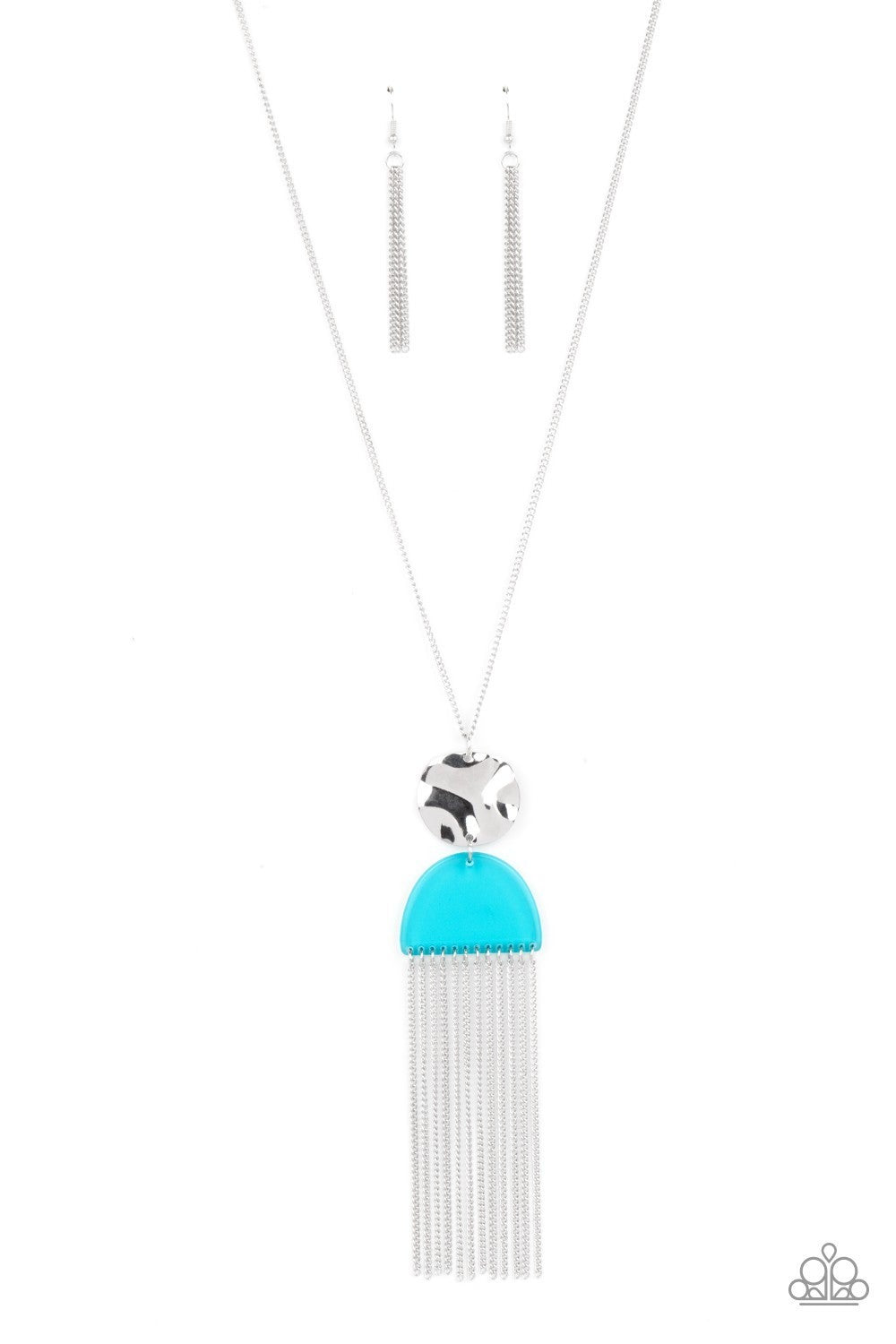 Color Me Neon - Blue Acrylic Pendant Necklace - Paparazzi Accessories