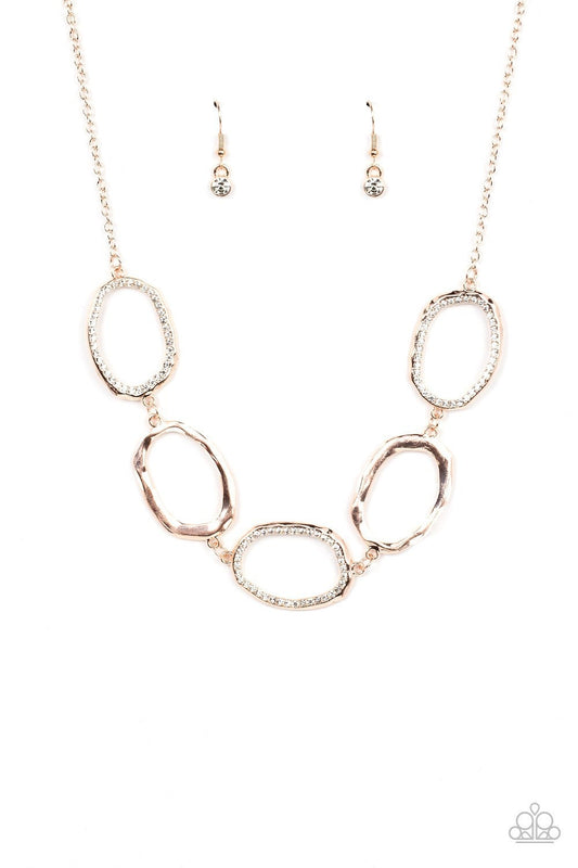 Gritty Go-Getter - Rose Gold Necklace - Paparazzi Accessories