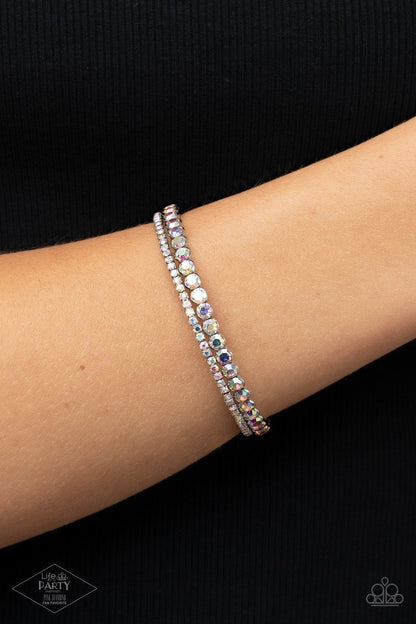 Fairytale Sparkle - Multi Iridescent Flex Cuff Bracelet -  Life of the Party Pink Diamond Exclusive - Paparazzi Accessories