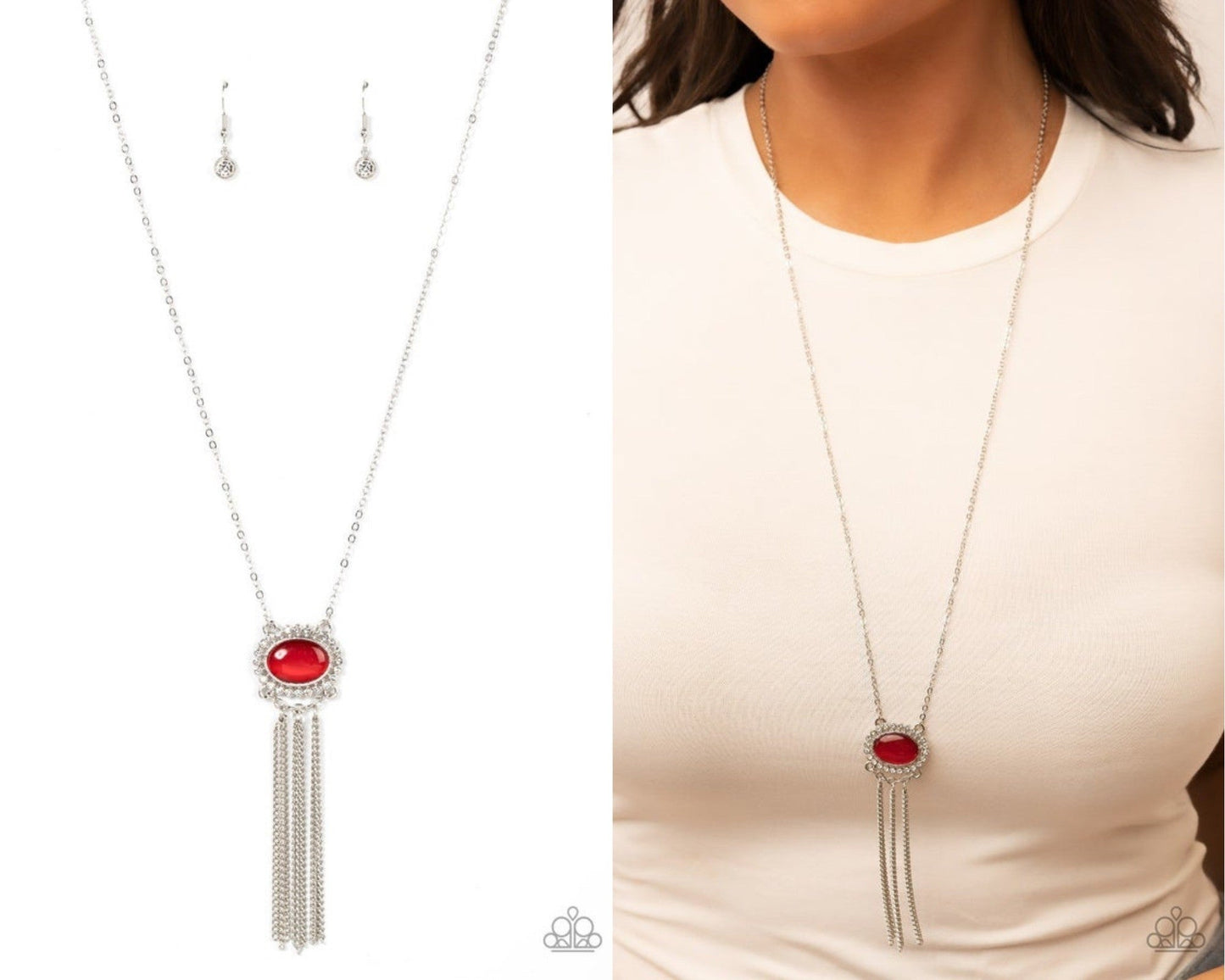 Happily Ever Ethereal - Red Cat's Eye Necklace - Paparazzi Accessories