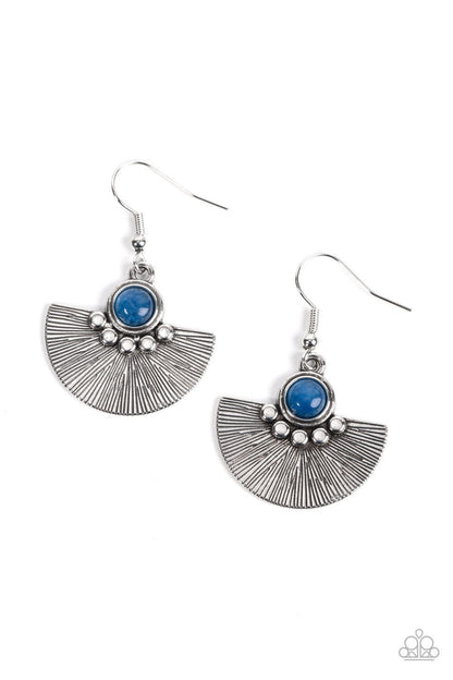 Manifesting Magic - Blue Stone Fishhook Earrings- Paparazzi Accessories