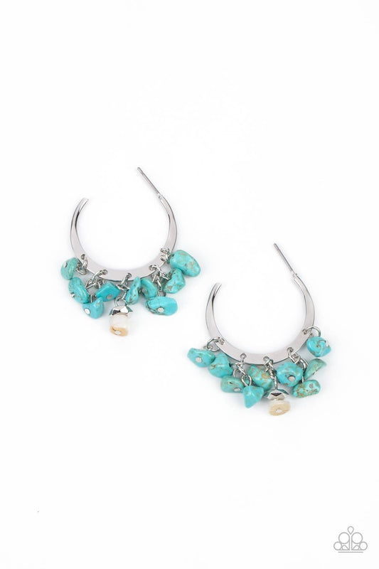 Gorgeously Grounding - Blue Stone Earrings - Paparazzi Accessories
