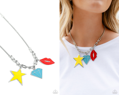 Scouting Shapes - Multi  Enamel Necklace - Paparazzi Accessories