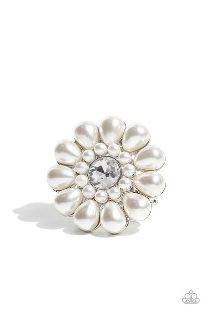 PEARL Talk - White Ring - Life of the Party Exclusive July 2023 - Paparazzi Accessories