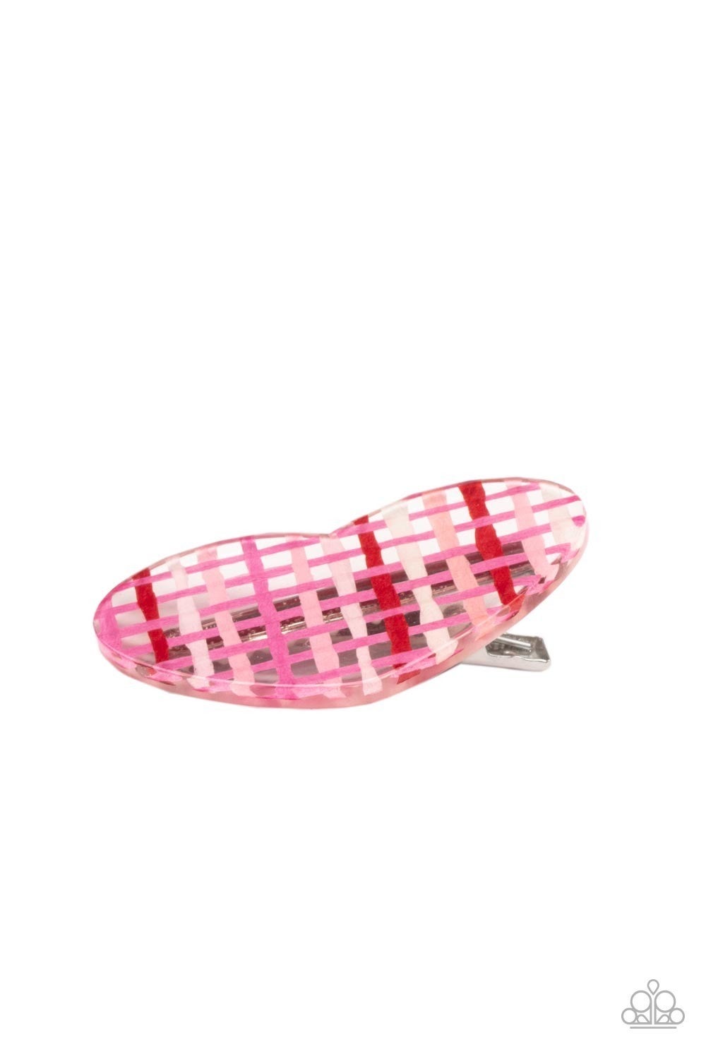 Lover Lattice - Multi - Acrylic Heart Hair Clip - Paparazzi Accessories