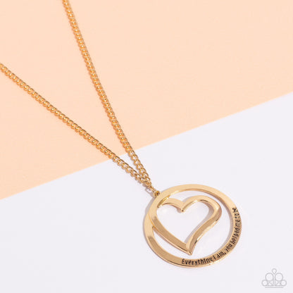 Positively Perfect - Gold - Heart Pendant Necklace - Paparazzi Accessories