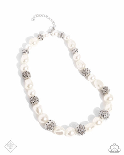 Posh Pattern - White Necklace - November 2024 Fiercely 5th Avenue