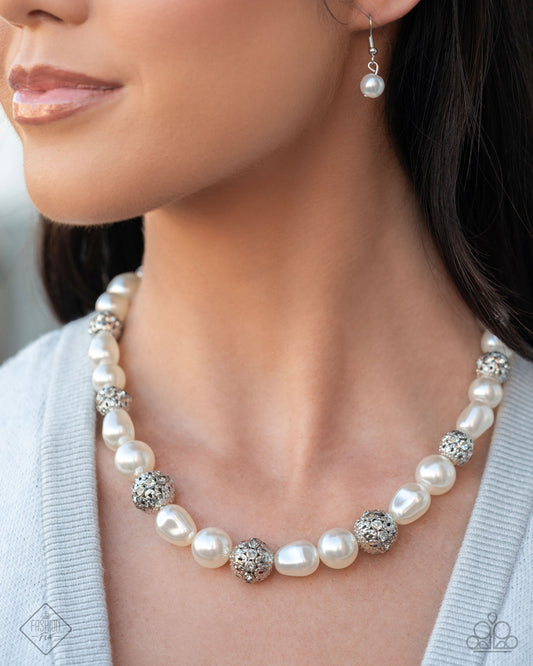 Posh Pattern - White Necklace - November 2024 Fiercely 5th Avenue
