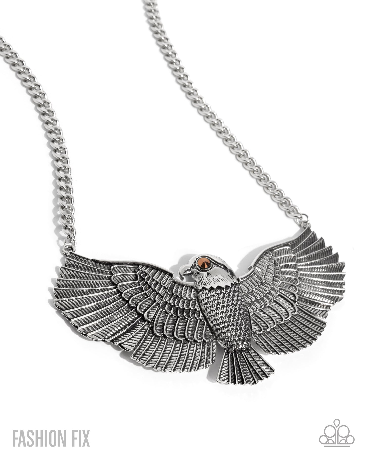 Proud as an Eagles Scream - Silver Necklace - Sunset Sightings - October 2025 - Paparazzi Accessories