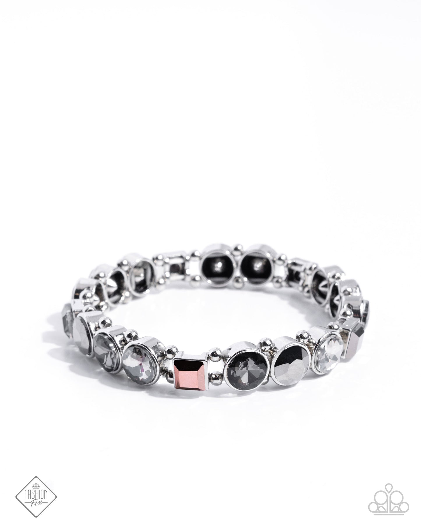 Quaint Qualification - Multi Gem Silver Stretchy Bracelet - Paparazzi Accessories