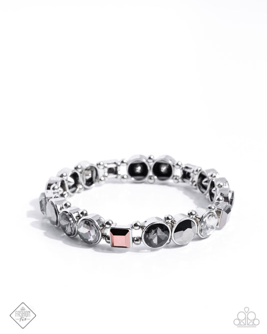 Quaint Qualification - Multi Gem Silver Stretchy Bracelet - Paparazzi Accessories