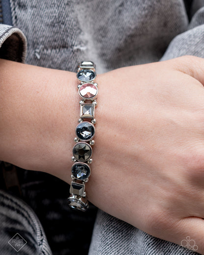Quaint Qualification - Multi Gem Silver Stretchy Bracelet - Paparazzi Accessories
