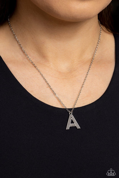 Leave Your Initials - Silver Necklace - A - Paparazzi Accessories