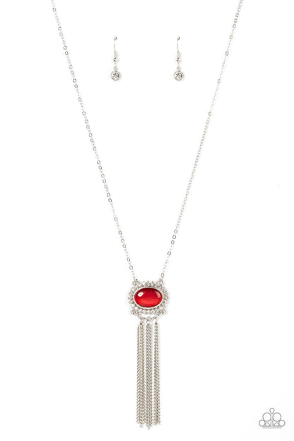Happily Ever Ethereal - Red Cat's Eye Necklace - Paparazzi Accessories