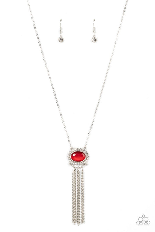 Happily Ever Ethereal - Red Cat's Eye Necklace - Paparazzi Accessories