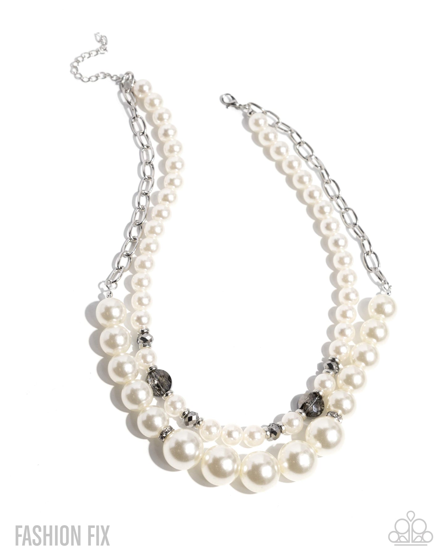 Radiant Repetition  - White Necklace - Fiercely 5th Avenue August 2025 - Paparazzi Accessories