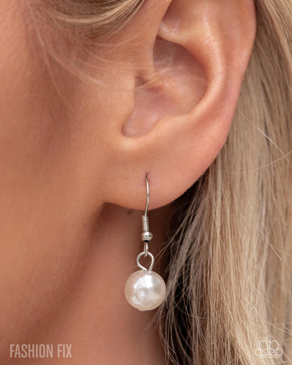 Radiant Repetition  - White Necklace - Fiercely 5th Avenue August 2025 - Paparazzi Accessories