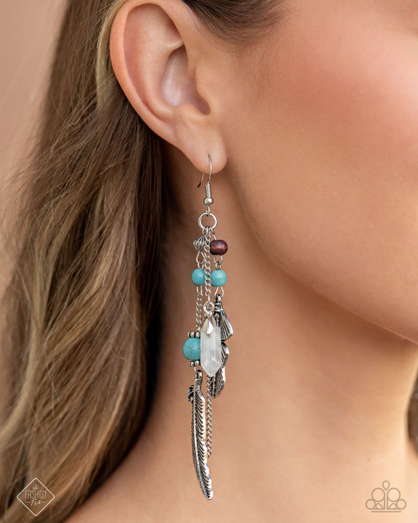 Restful Runway - Blue Crackle Stone Silver Fishhook Earrings - Paparazzi Accessories