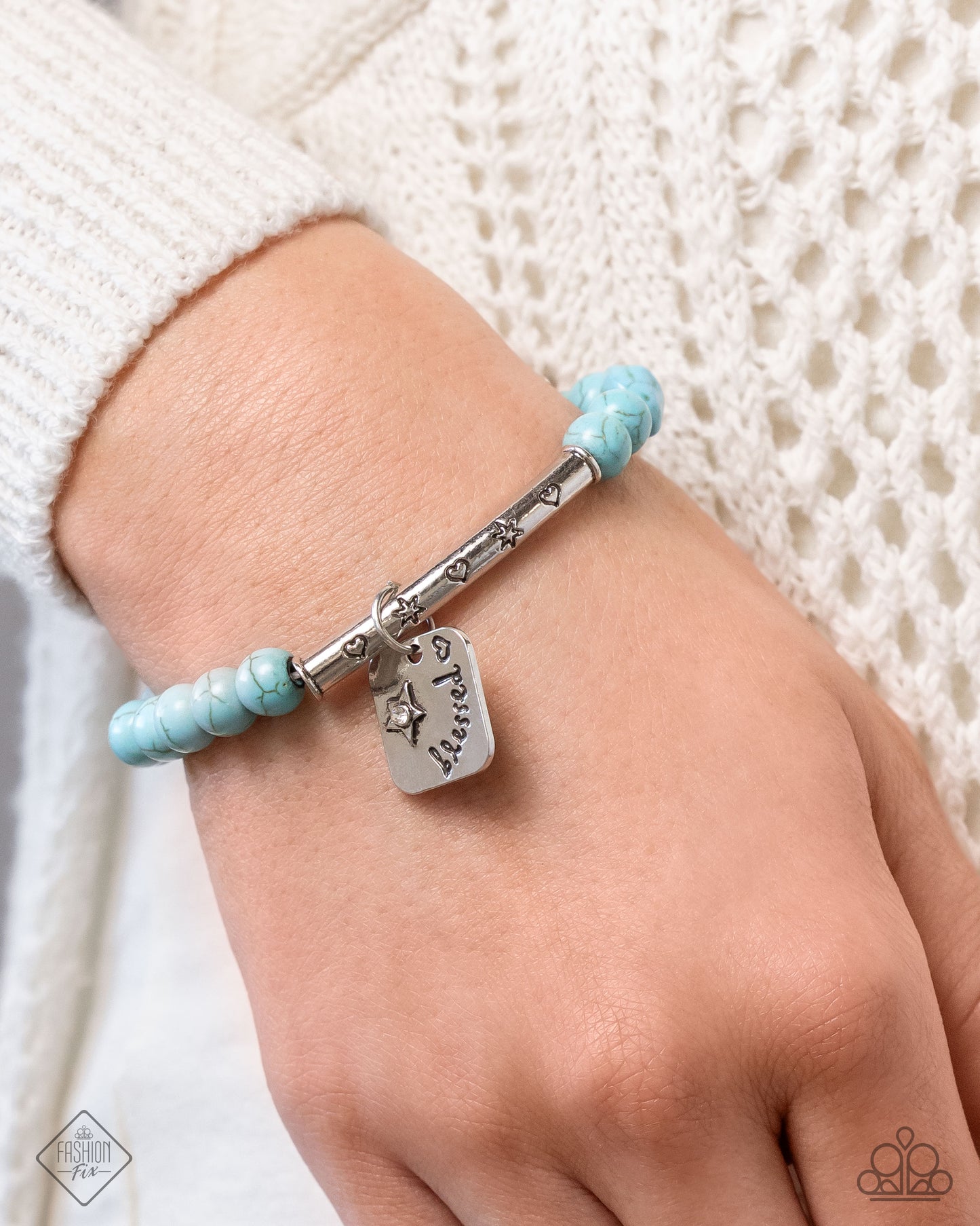 Rustic Reminder - Blue Stretchy Bracelet - Simply Santa Fe - Febraury 2025