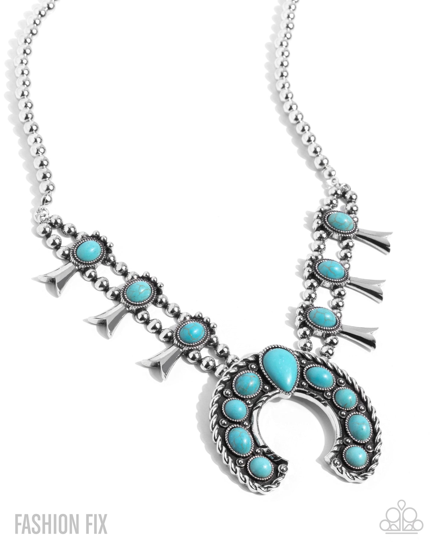 Rustic Route - Blue Necklace - Simply Santa Fe August 2025 - Paparazzi Accessories