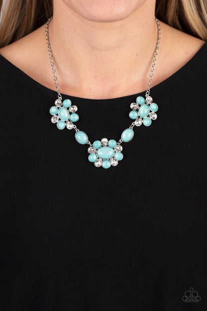 Your Chariot Awaits - Blue Opalescent Bead Necklace - Paparazzi Accessories