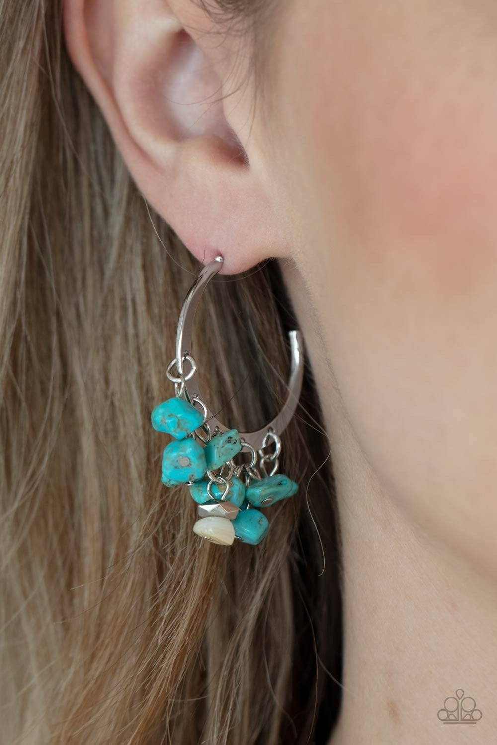 Gorgeously Grounding - Blue Stone Earrings - Paparazzi Accessories