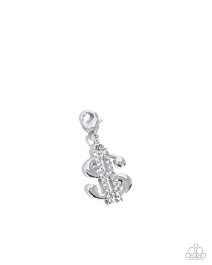 Shopping Spree - Rhodium Plated Charm - Paparazzi Accessories
