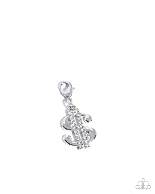 Shopping Spree - Rhodium Plated Charm - Paparazzi Accessories