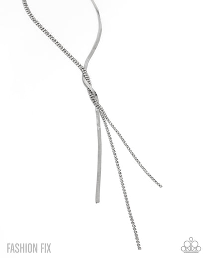 Sinuous Sophistication - White Necklace - Fiercely 5th Avenue - October 2025 - Paparazzi Accessories