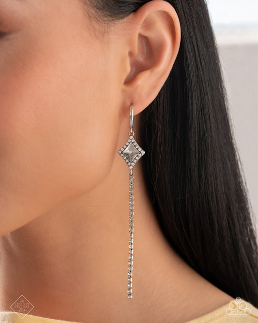 Soft-Hearted Sentiment - White Earrings - Sunset Sightings April 2025 - Paparazzi Accessories