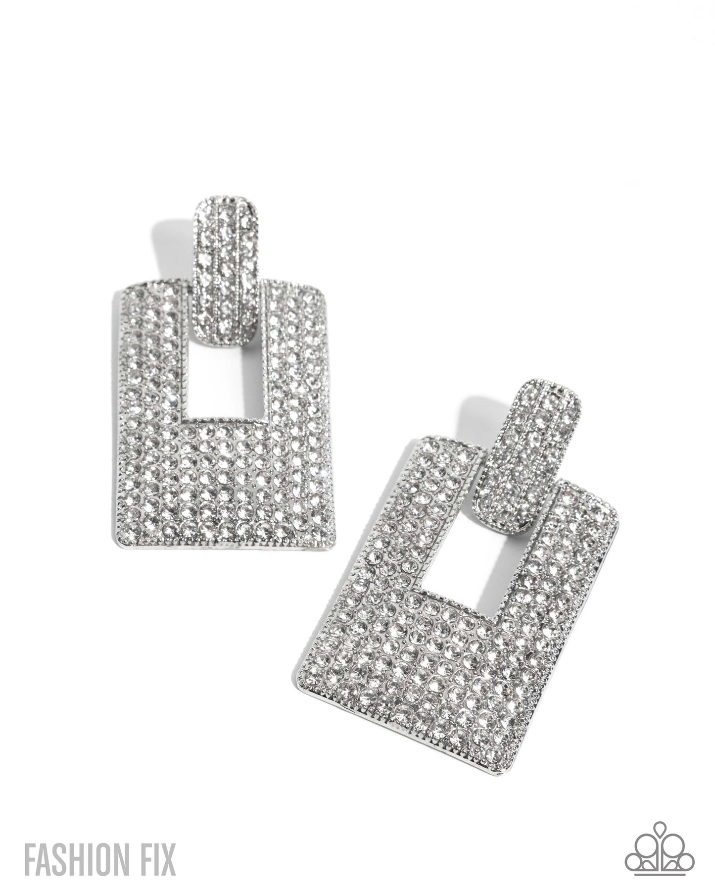 Sophisticated Stage - White Earrings - Fiercely 5th Avenue - October 2025 - Paparazzi Accessories