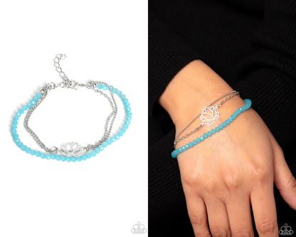 A LOTUS Like This - Blue - Faceted Bead Clasp Bracelet - Paparazzi Accessories