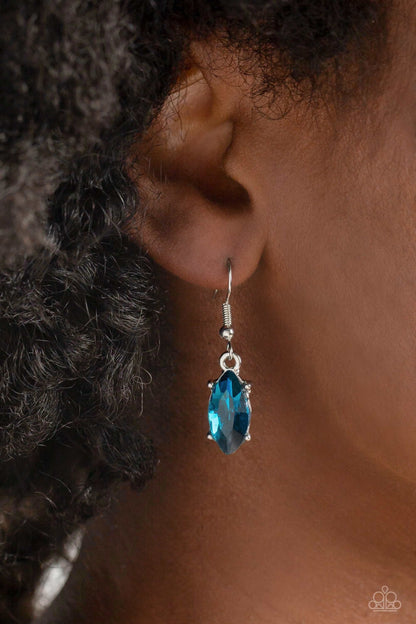 Frosted Florescence - Blue Rhinestone Necklace - Paparazzi Accessories