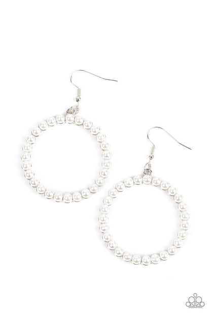 Can I Get A Hallelujah - White Earrings - Paparazzi Accessories