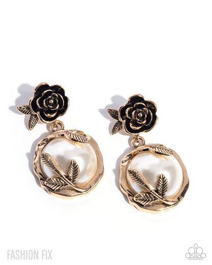 Tasteful Tea Party - Gold Post Earrings - Glimpses of Malibu June 2025 - Paparazzi Accessories