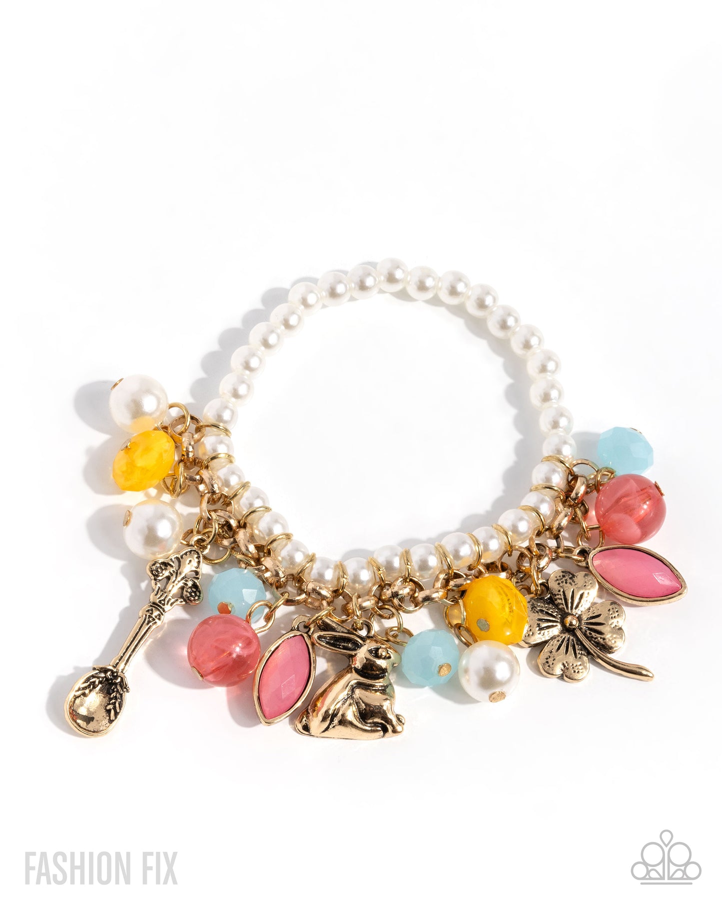 Tea Party Trend - Multi Charm Stretchy Bracelet - Glimpses of Malibu June 2025 - Paparazzi Accessories